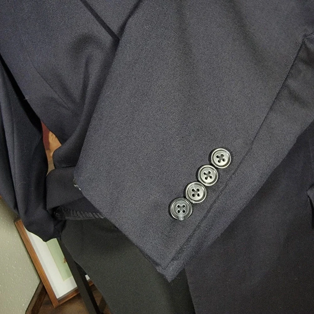 JOS A‎ BANK GORDON Men's Sport Coat Blazer Two Button Black Twill Wool Size 44L
